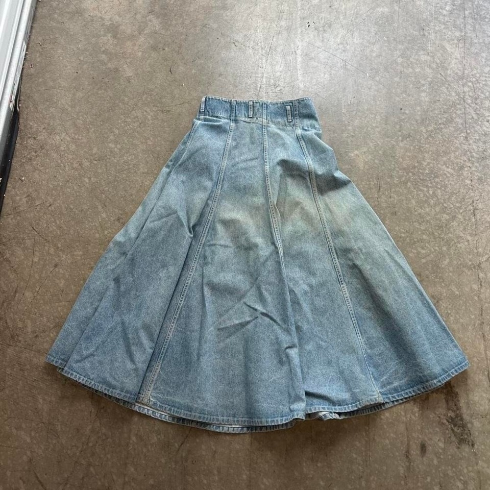 Liz Wear Claiborne Maxi Skirt Size 4 Denim Jean - Picture 3 of 8